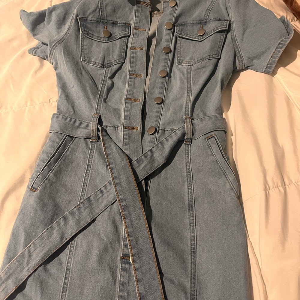 Stylish Denim Button-Up Dress